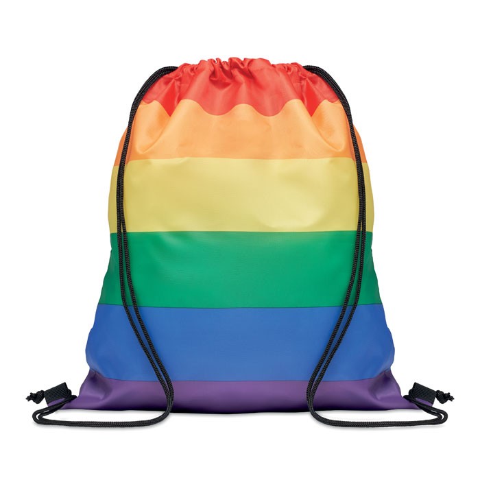 Regenboog RPET trekkoordrugzak