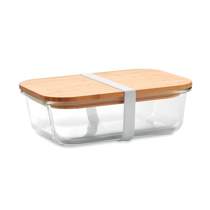 Glazen lunchbox bamboe deksel