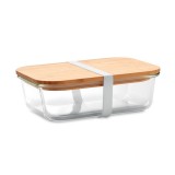 Glazen lunchbox bamboe deksel