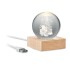 Kerst LED glas bol - hout
