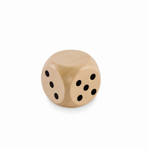 Schima houten dobbelsteen 3cm - hout