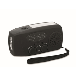 Draagbare radio met LED lamp   MO2746- - zwart