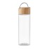 Glazen fles 500ml  bamboe dop - transparant