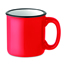 Keramische vintage beker - rood