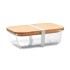 Glazen lunchbox bamboe deksel - transparant