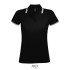 PASADENA dames polo 200g - Zwart/Wit